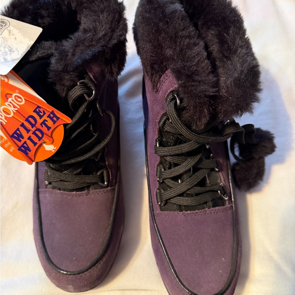 Sporto Women's Black and Purple Winter Boots